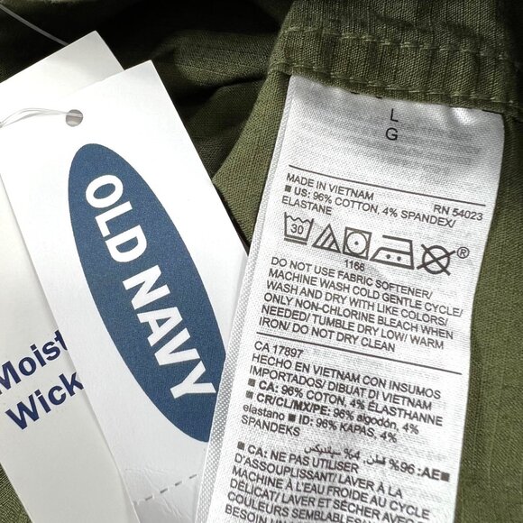 Old Navy Built-In-Flex Moisture Wicking Shirt Men’s Large Green - Picture 12 of 14
